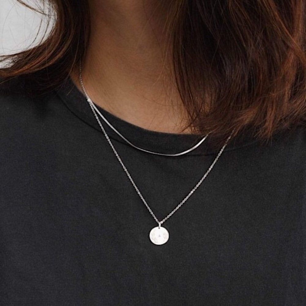 Floral Letter Minimalist Simple Initial Boho Silver Personalized Gift Necklace - Picture 5 of 16